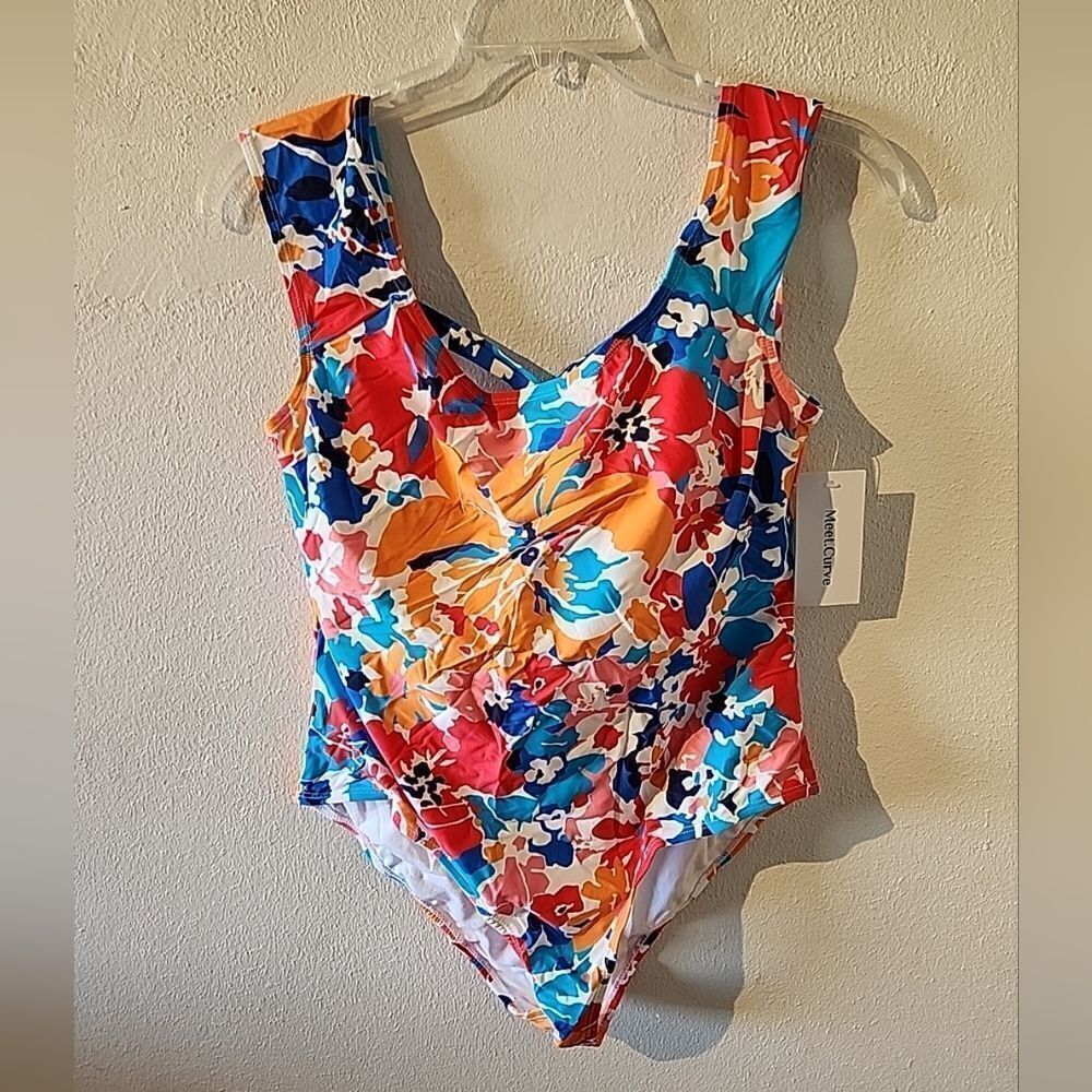 Meet Curve Swimsuit Floral Summer Colorful XL One Piece